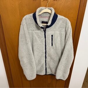 The Normal Brand Gray and Navy Zip Up Sweater